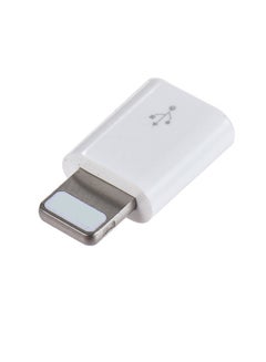 Generic Micro-USB Female To Lightning Male Data Sync Charging Adapter White 