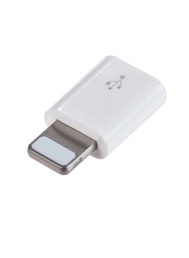 Generic - Micro-USB Female To Lightning Male Data Sync Charging Adapter White - Image 1