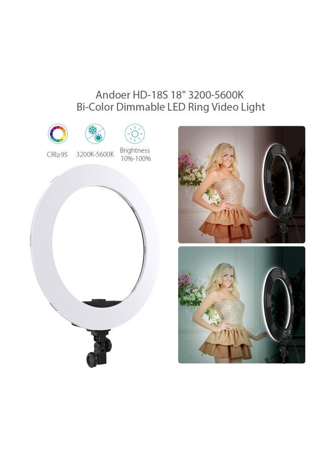 ANDOER Dimmable LED Studio Ring Light White - Image 2