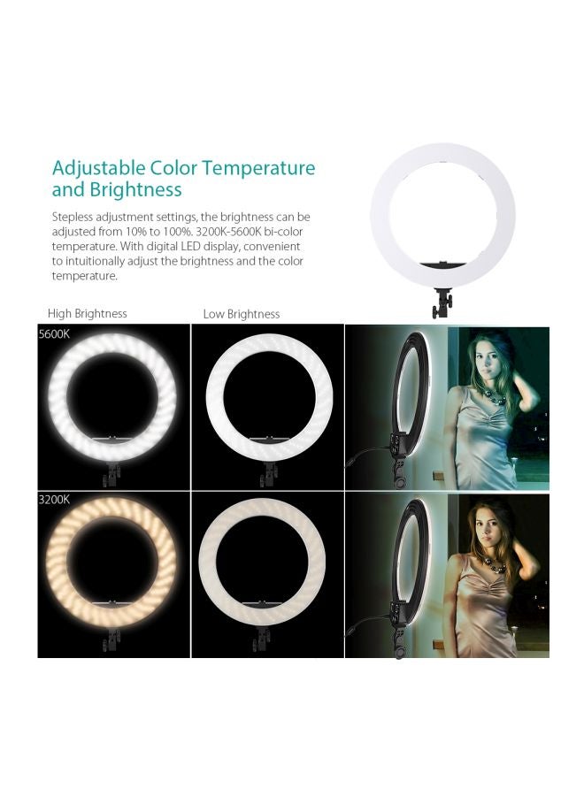 ANDOER Dimmable LED Studio Ring Light White - Image 4