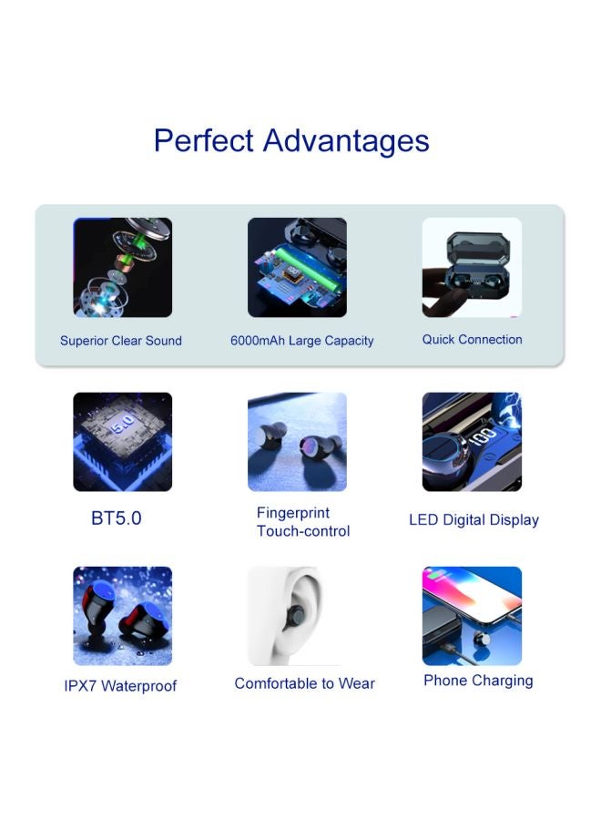 Bluetooth In-Ear Mini Stereo Headsets With Charging Box Black - Image 5