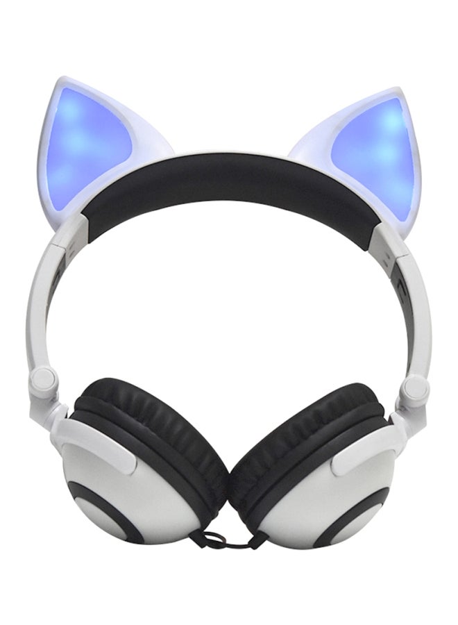 Foldable Wired Over-Ear Headphones White/Black