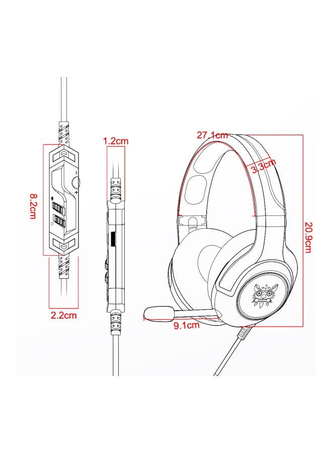 onikuma K9 Wired Over-Ear Gaming Headphones With Mic For PS4/PS5/XOne/XSeries/NSwitch/PC - Image 5