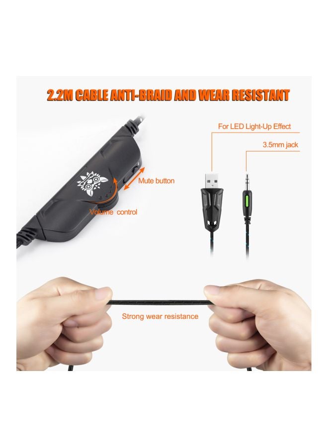 أونيكوما سماعة رأس ستيريو سلكية بتصميم يغطي الأذن ومزودة بميكروفون لأجهزة الألعاب بلايستيشن 4/ بلايستيشن 5/ إكس بوكس ون/ إكس بوكس سيريس إكس/ نينتندو سويتش/ وأجهزة الكمبيوتر - Image 4