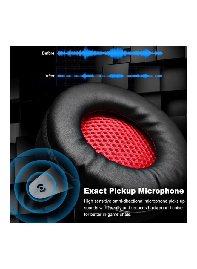 A1 Over-Ear Gaming Headset Black/Red - Image 3