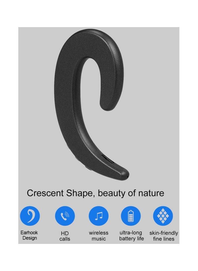 Earhook Designed Wireless Bluetooth Headset With Microphone Black - Image 4