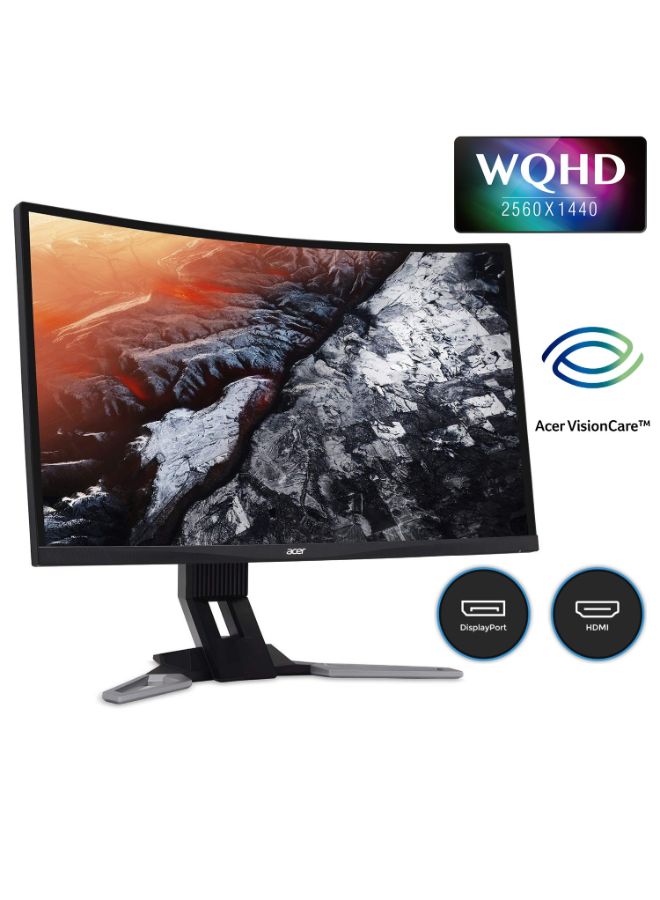 Acer - XZ321QU 31.5 inch VA LED QHD Curved Gaming Monitor With 144Hz, AMD FreeSync and DisplayPort HDMI VGA Black - Image 1