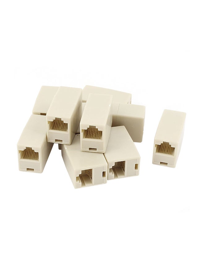 uxcell 10-Piece RJ45 LAN Network Ethernet Cable Extension Coupler White 