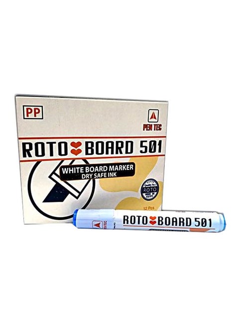 12-Piece White Board Marker Pen Set Blue