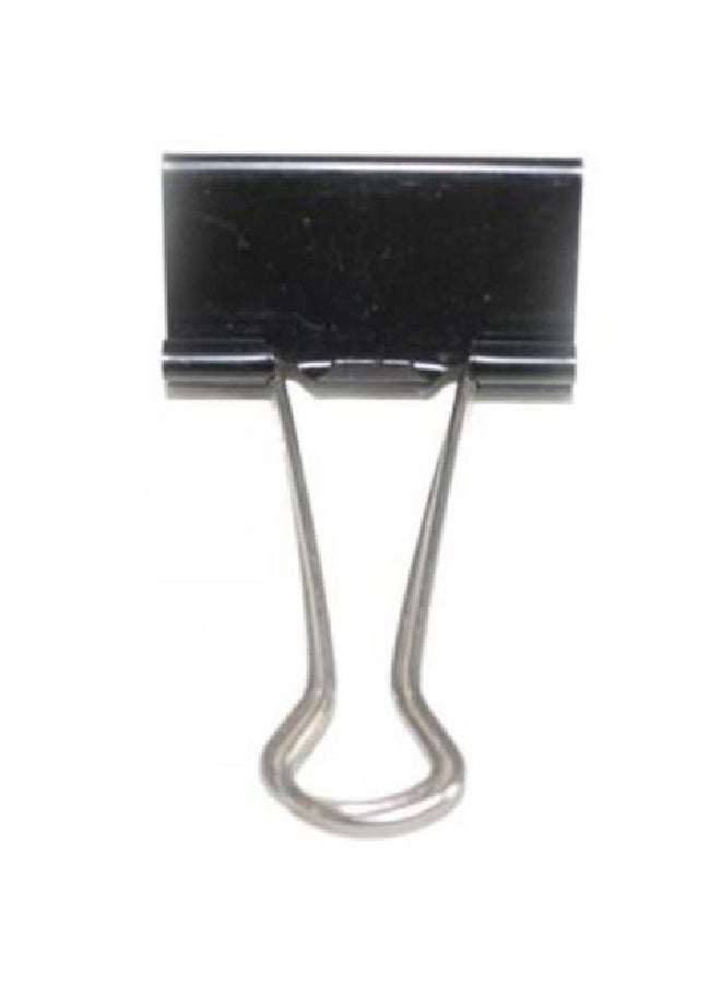 Generic 12-Piece Binder Clips Black/Silver 