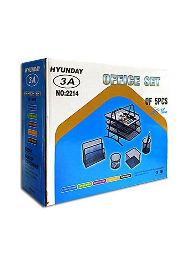 5-Piece 3-Tier Documents Tray Set Black - Image 2