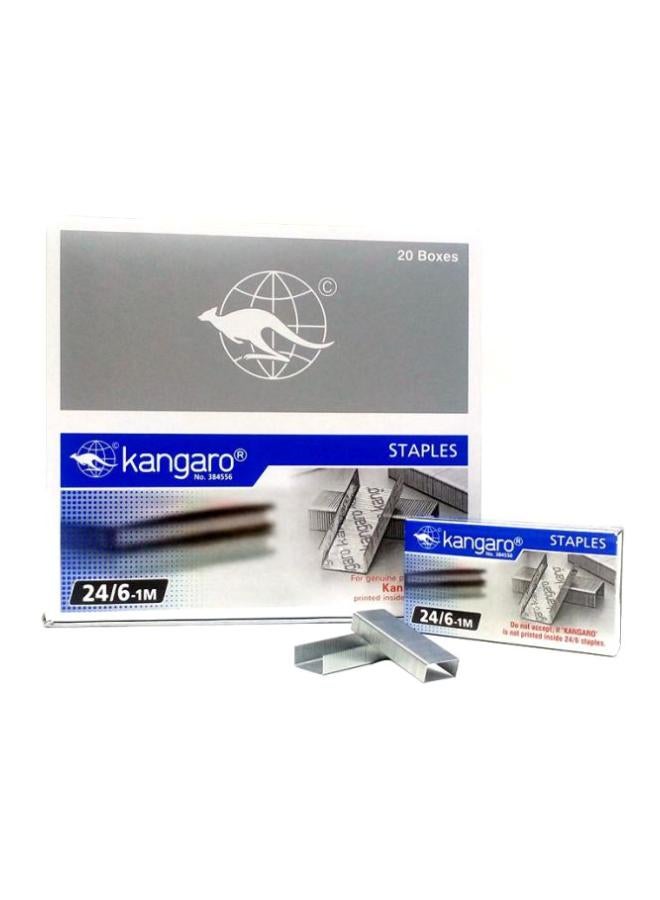 كانجارو طقم دبابيس ورق من 20 قطعة فضي