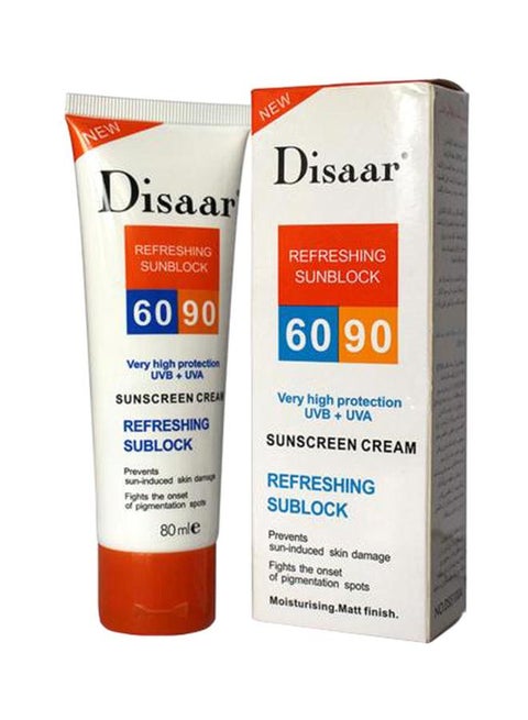 Refreshing Sunblock Sunscreen Cream SPF 90 Clear 80ml