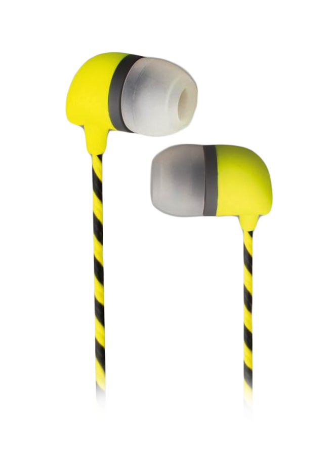 إيكونز سماعات أذن داخلية مزوَّدة بميكروفون أصفر/أسود/أبيض