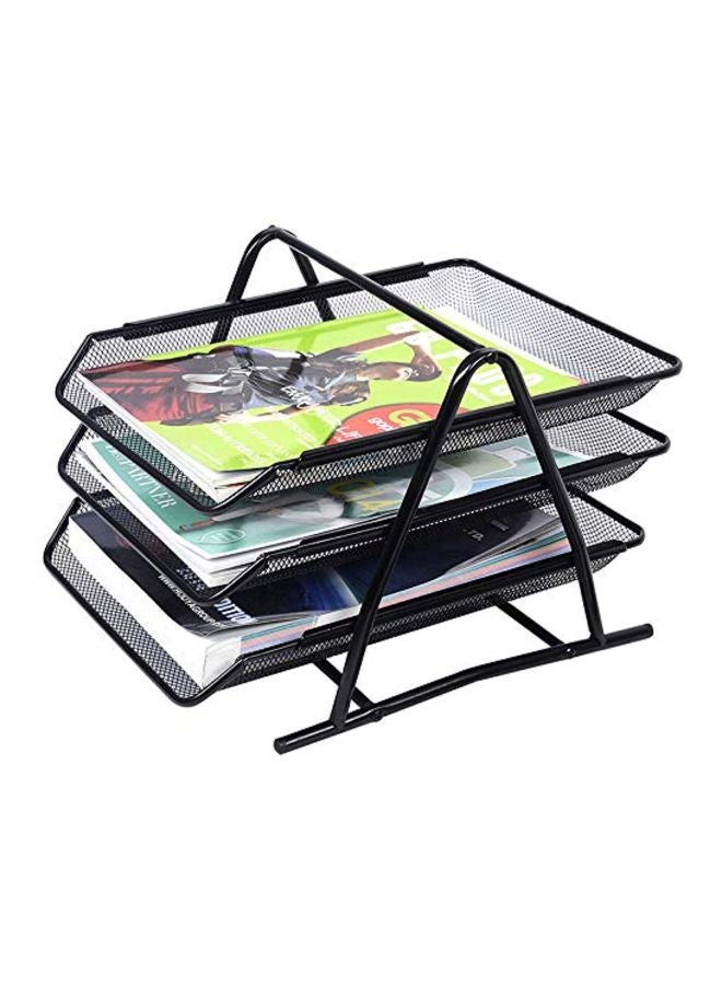 طقم أرفف للمستندات مكون من 3 قطع أسود - Image 2