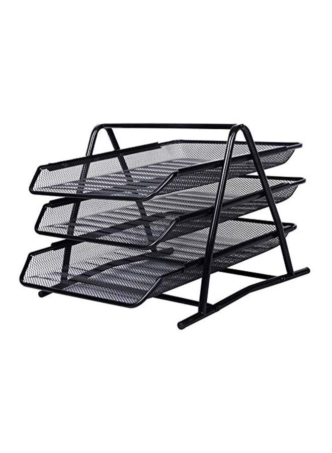 طقم أرفف للمستندات مكون من 3 قطع أسود - Image 3