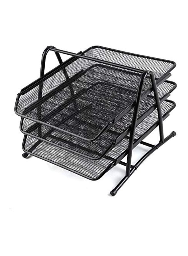 طقم أرفف للمستندات مكون من 3 قطع أسود - Image 4