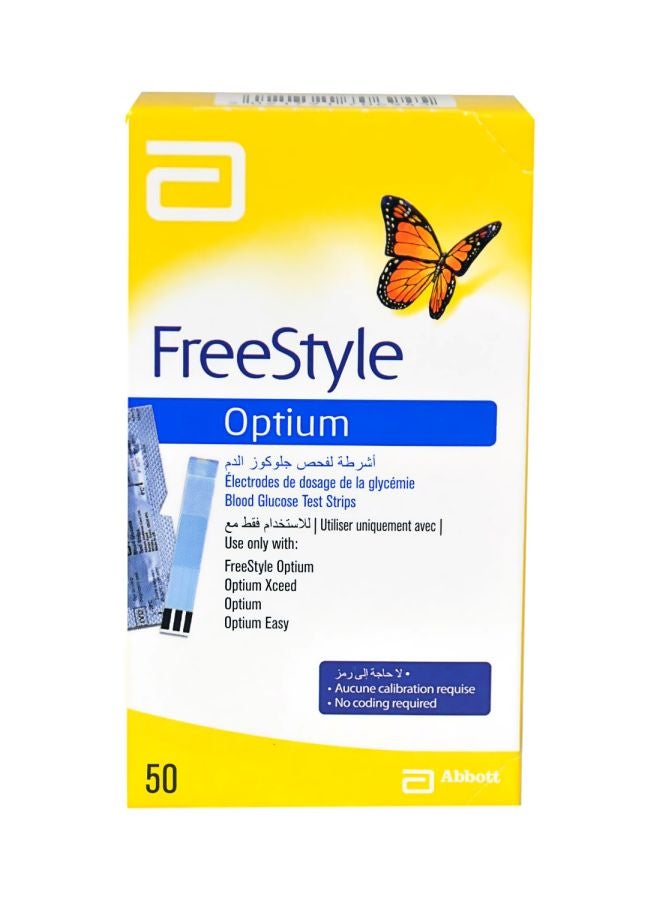 ABBOT Optium Blood Glucose Test Strip 50-Piece 