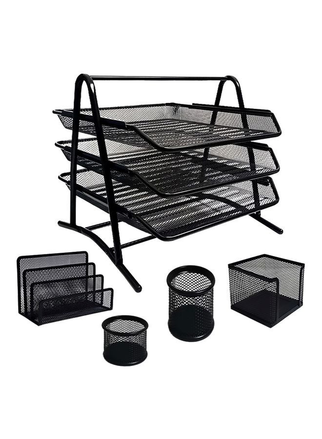 Hyunday 5-Piece Organizer Set Black 