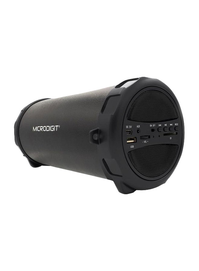 ميكرو ديجيت مكبر صوت محمول بتصميم طبل يعمل بتقنية البلوتوث طراز M0054RT أسود - Image 1