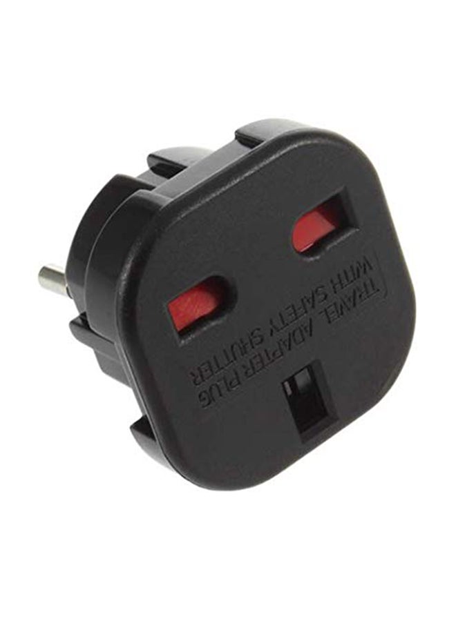 UK To EU Power Plug Adapter Black  - Image 2