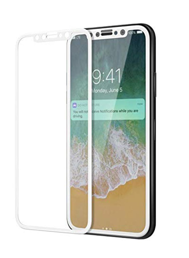 4D Full Cover Tempered Glass Screen Protector For Apple iPhone 8 Clear/White  - Image 1