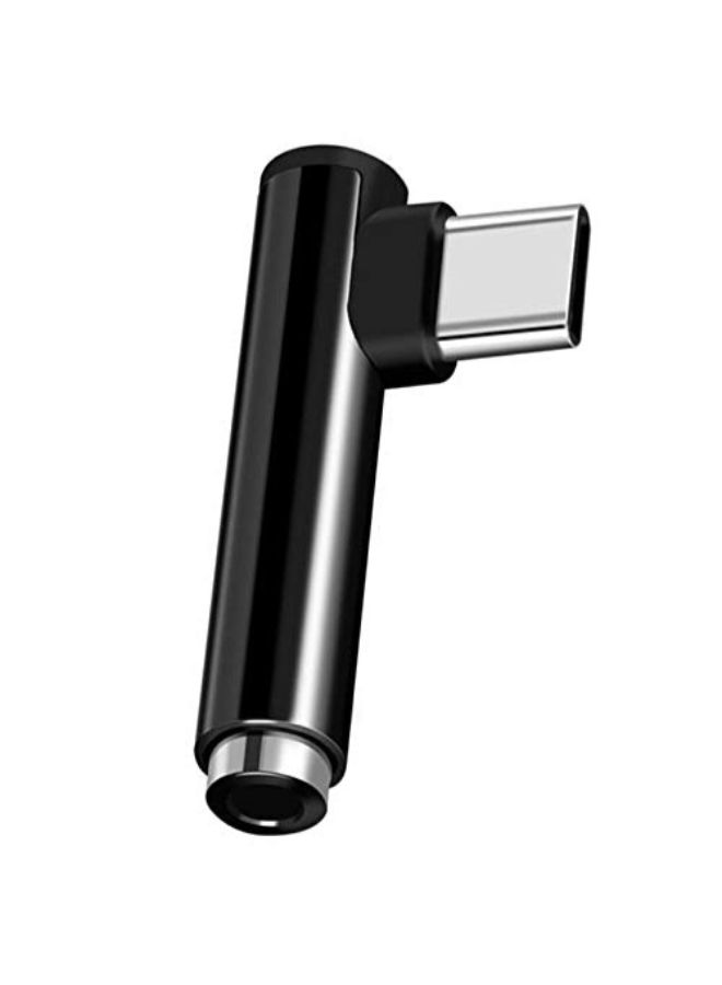 Generic USB Type C To Jack Headphone Adapter Black  - Image 2