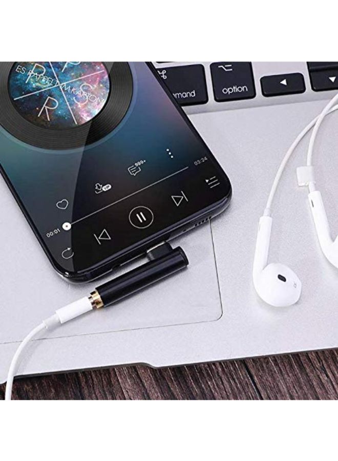 Generic USB Type C To Jack Headphone Adapter Black  - Image 3