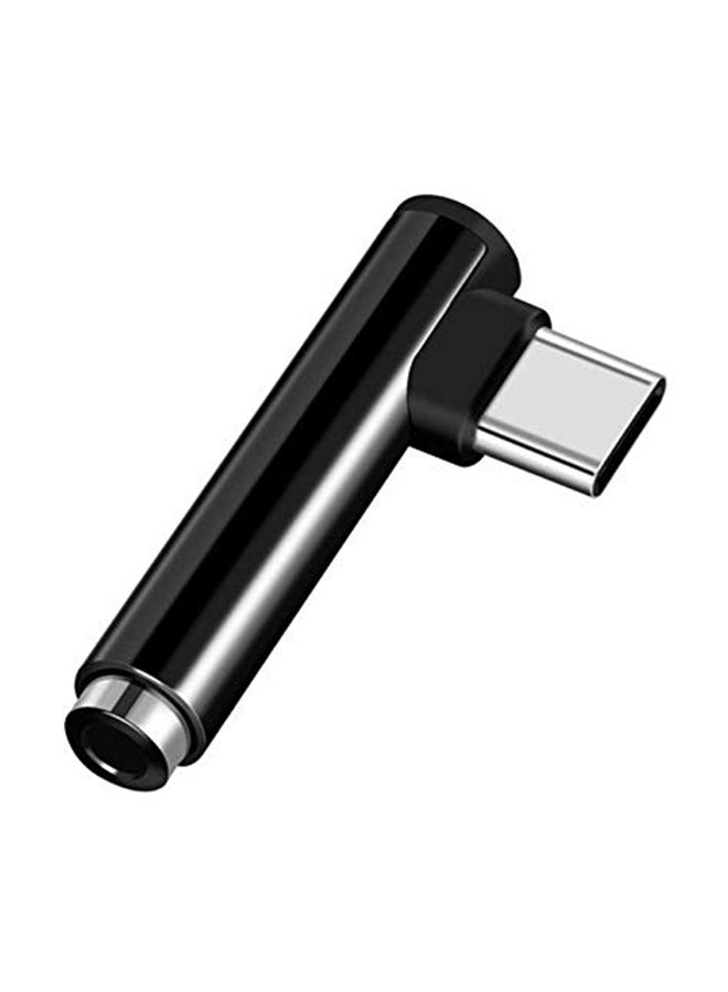 Generic USB Type C To Jack Headphone Adapter Black  - Image 1