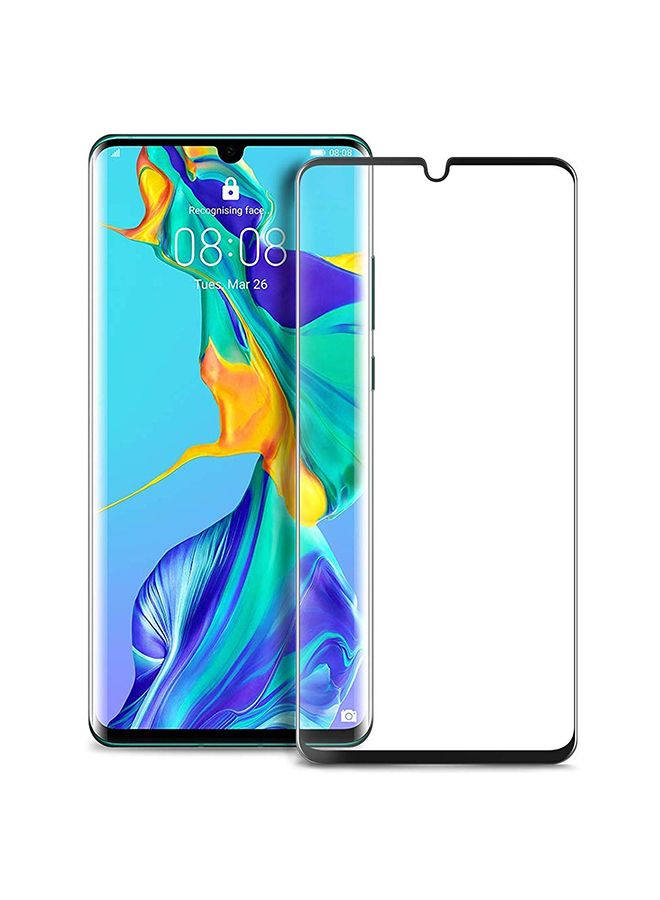 Muzz 3D Curved Full Covered Tempered Glass Screen Protector For Huawei P30 Pro Clear/Black - Image 1