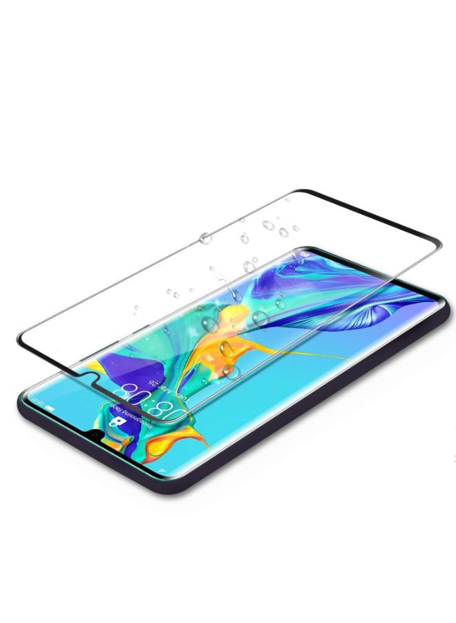 Muzz 3D Curved Full Covered Tempered Glass Screen Protector For Huawei P30 Pro Clear/Black - Image 2