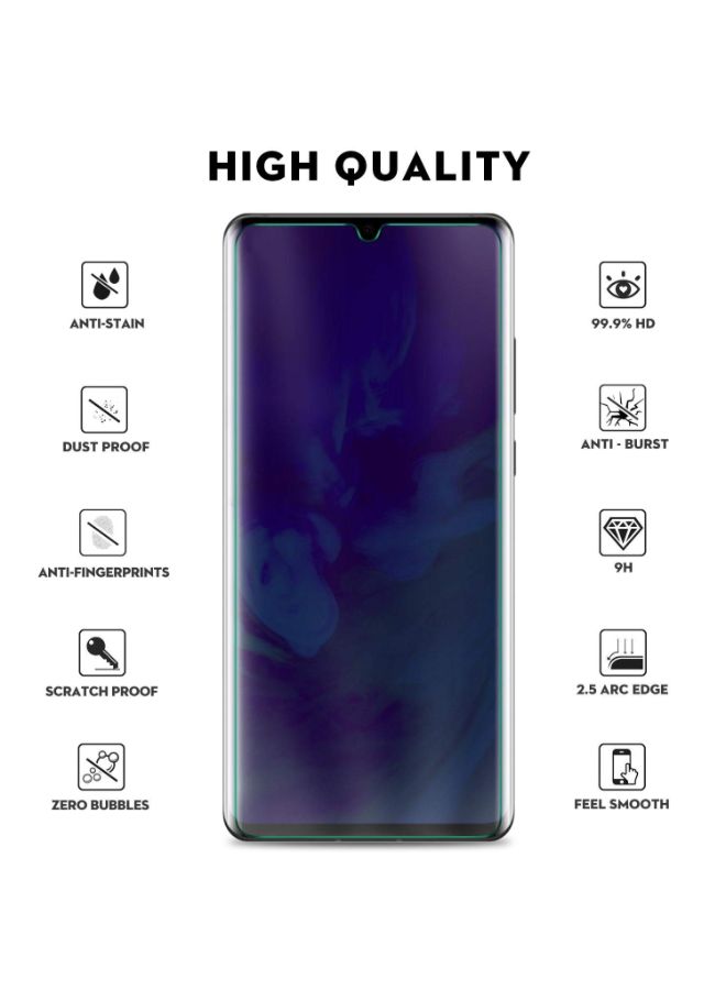 KuGI - Full Cover Tempered Glass Screen Protector For Huawei P30 Pro Clear - Image 1