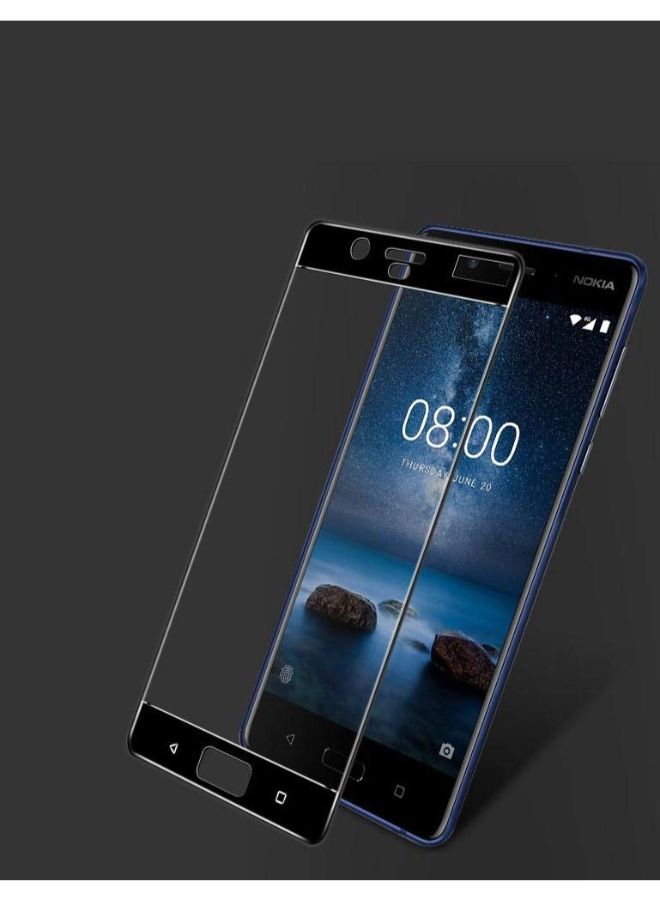 Glass Tempered Glass Screen Protector For Nokia 8 Clear/Black - Image 3