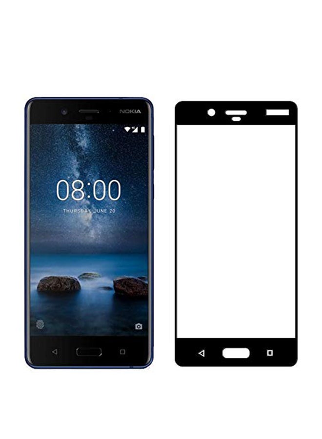 Glass Tempered Glass Screen Protector For Nokia 8 Clear/Black - Image 1