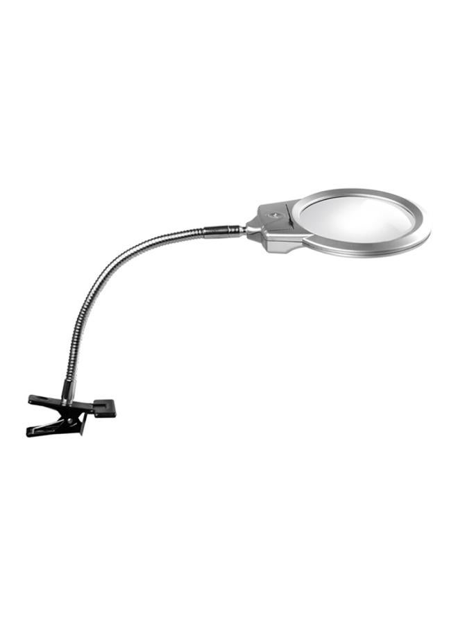 Generic LED Magnifying Glass Desk Lamp Silver - Image 1