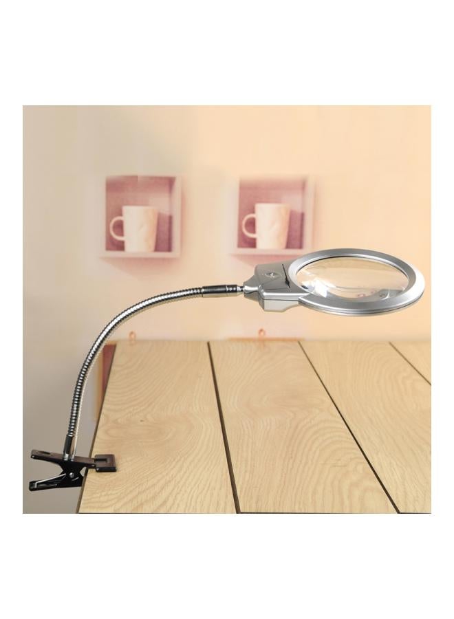 Generic LED Magnifying Glass Desk Lamp Silver - Image 3
