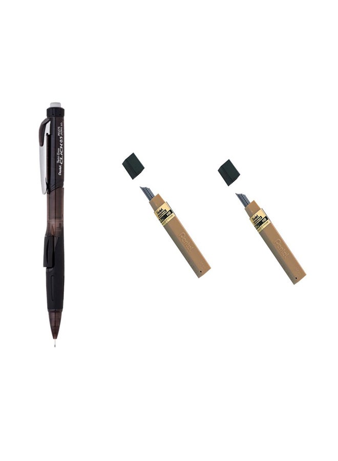 Click Mechanical Pencil And Lead Set Brown/Black