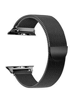 Stainless Steel Milanese Loop Replacement Band For Apple Watch Series 3/2/1 Black