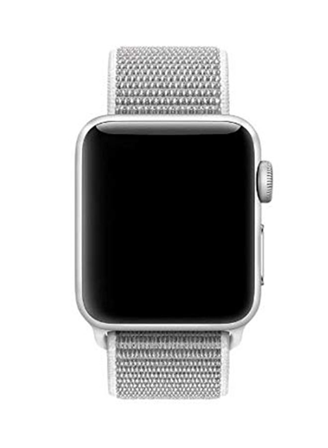 Generic - Nylon Replacement Sport Loop Band For Apple Watch Silver - Image 1