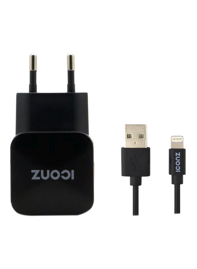 Iconz Type-C Wall Charger With MFI Lightning Cable Black/Silver 