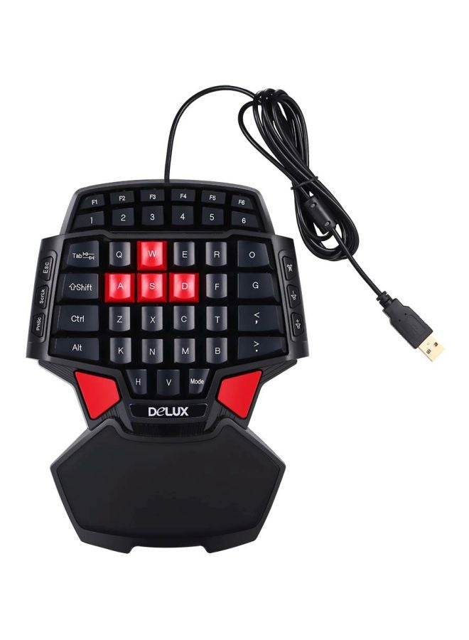 DELUX Single-Handed Wired Gaming Keyboard - Image 1