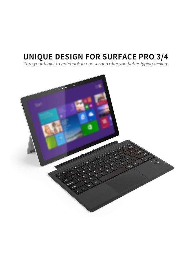 Generic - Replacement Wireless Keyboard For Software Surface Pro 3/4/5/6 Black - Image 1