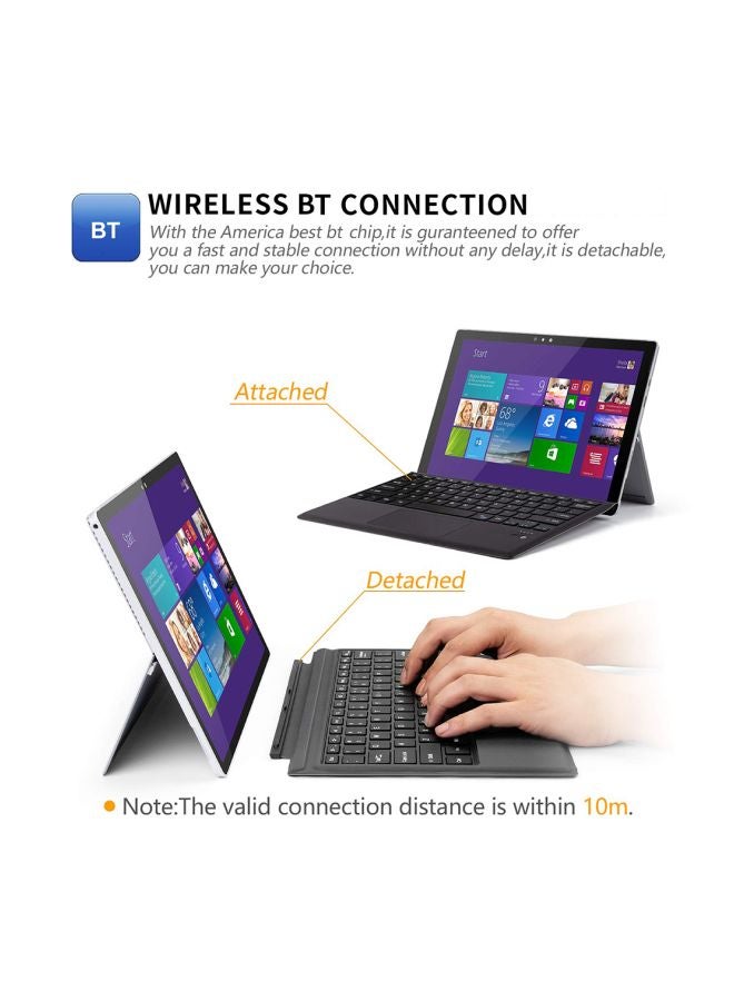 Generic - Replacement Wireless Keyboard For Software Surface Pro 3/4/5/6 Black - Image 1