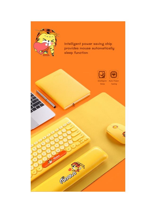 FD Wireless Keyboard With Mouse Set Yellow - Image 3