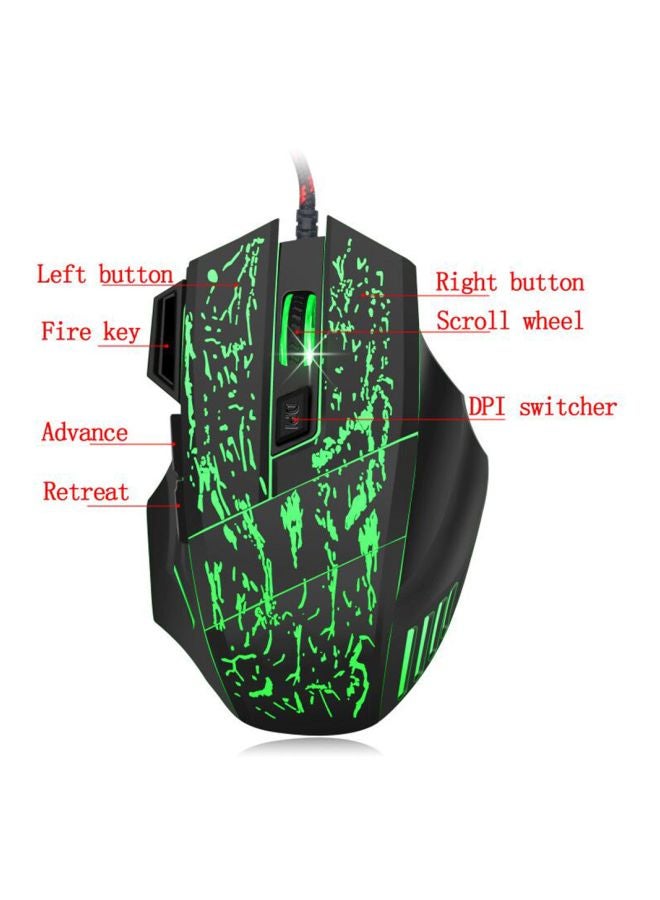 J60 USB Wired Gaming Mouse Black/Pink/Green - Image 4