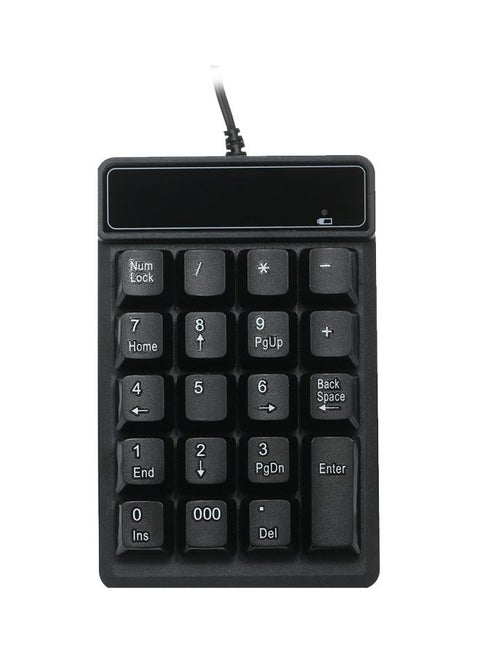 لوحة مفاتيح رقمية سلكية بوصلة USB أسود