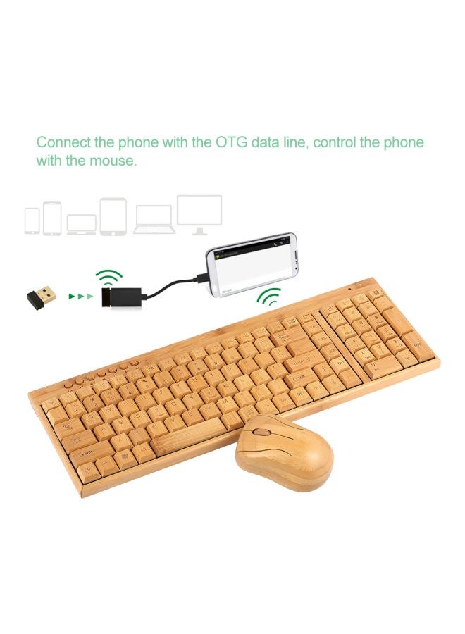 Wireless Keyboard And Mouse Set English Natural Wood  - Image 5