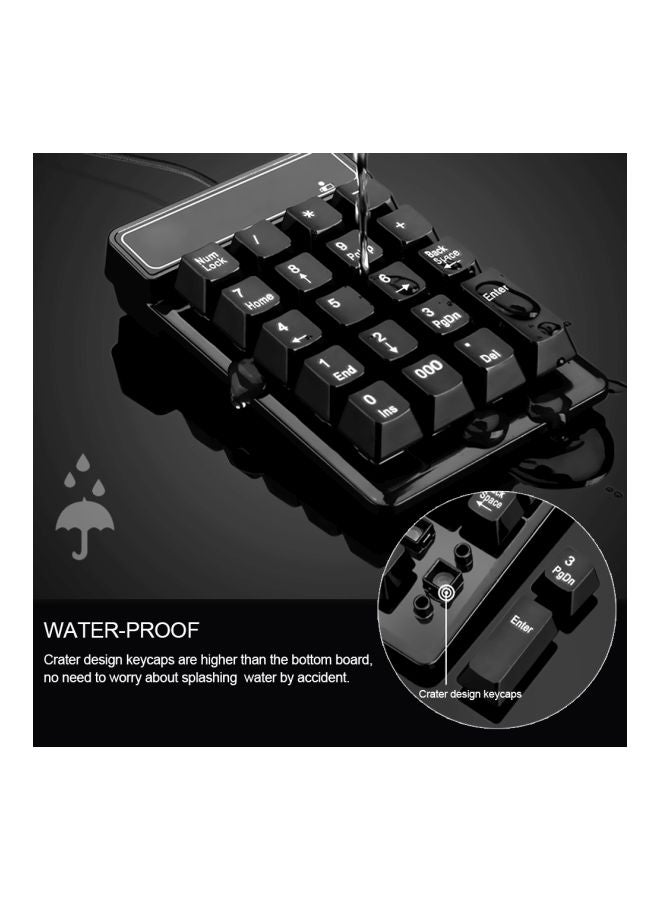 USB Wired Numeric Keypad Black  - Image 3