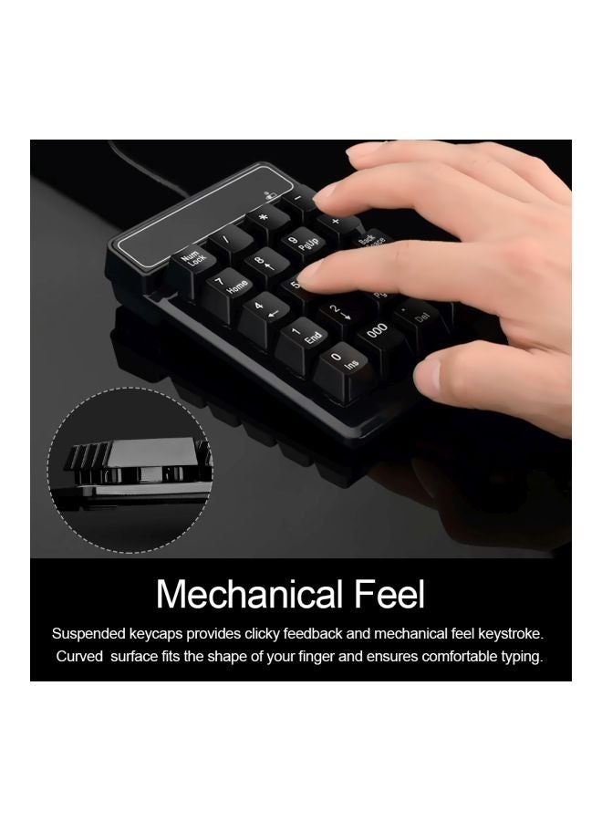 USB Wired Numeric Keypad Black  - Image 4