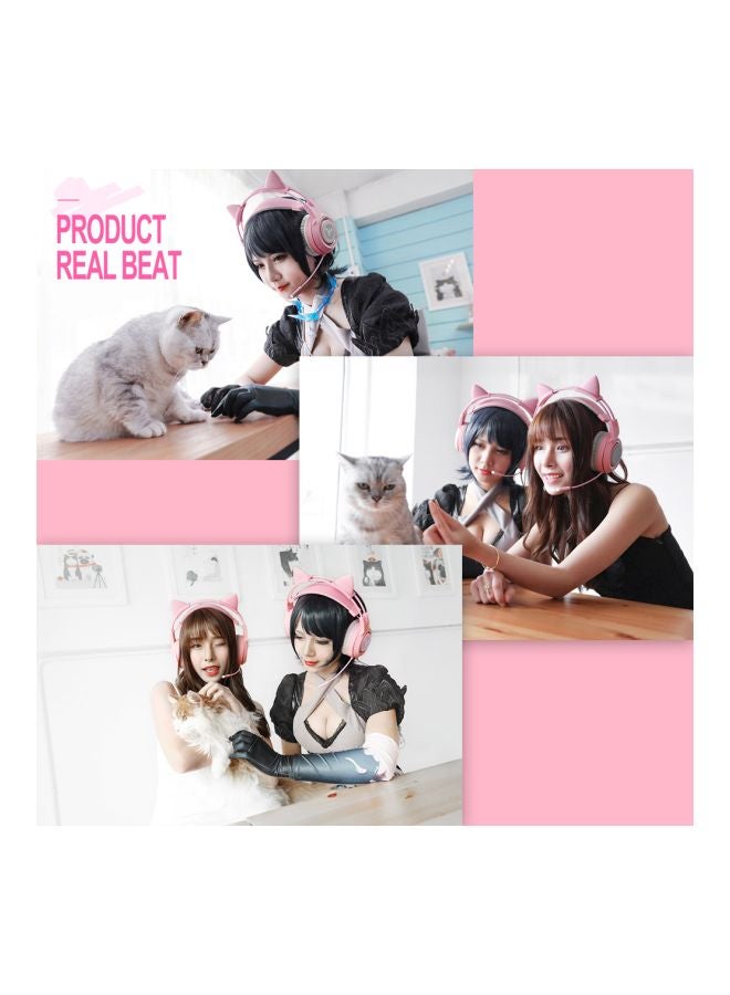 Somic Over-Ear Gaming Headphones With Mic - Xbox One Pink/Grey - Image 3